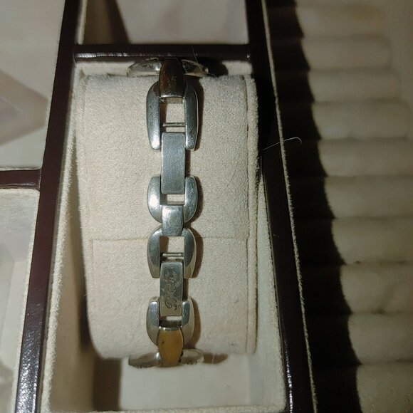 Brighton Watch Alta Womens Silver Gold Tone Heart Design Quartz Movement Adjusta - Picture 5 of 8